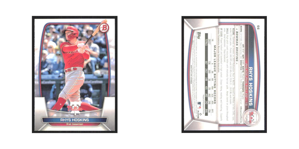 Rhys Hoskins 2023 Bowman #66 Philadelphia Phillies Baseball Card NM