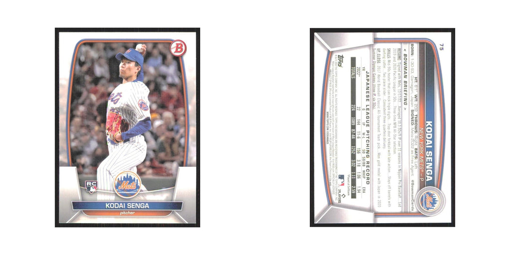 Kodai Senga Rookie 2023 Bowman #75 New York Mets Baseball Card NM