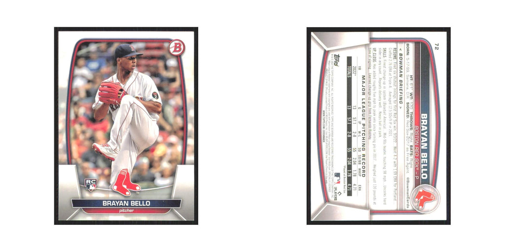 Brayan Bello Rookie 2023 Bowman #72 Boston Red Sox Baseball Card NM