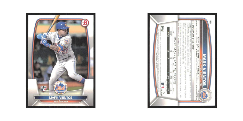 Mark Vientos Rookie 2023 Bowman #55 New York Mets Baseball Card NM