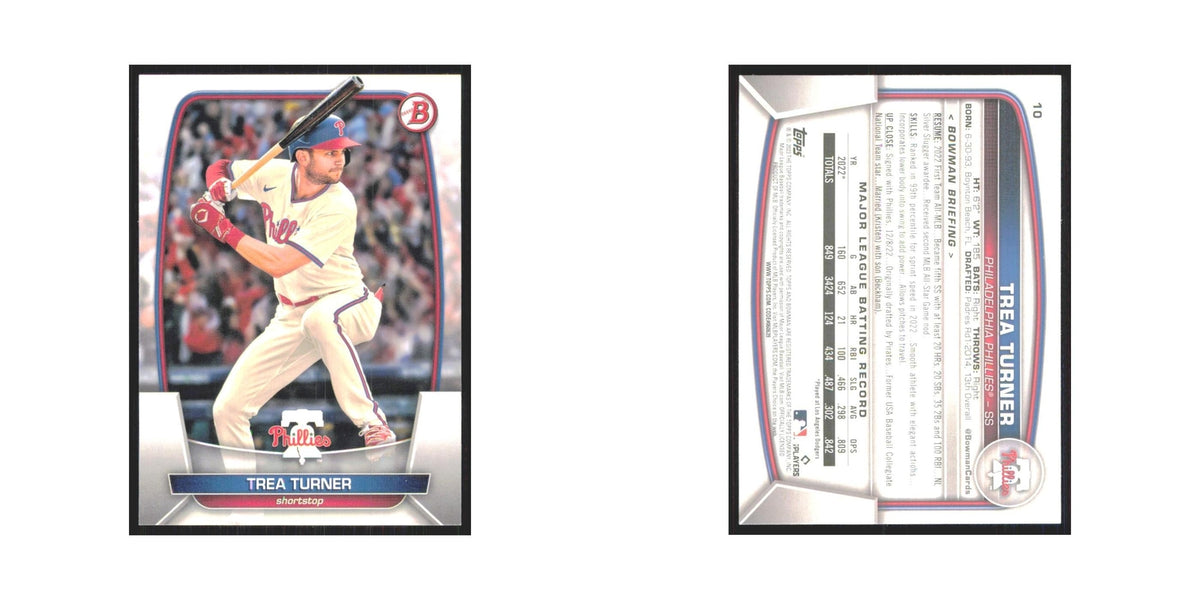 Trea Turner 2023 Bowman #10 Philadelphia Phillies Baseball Card NM