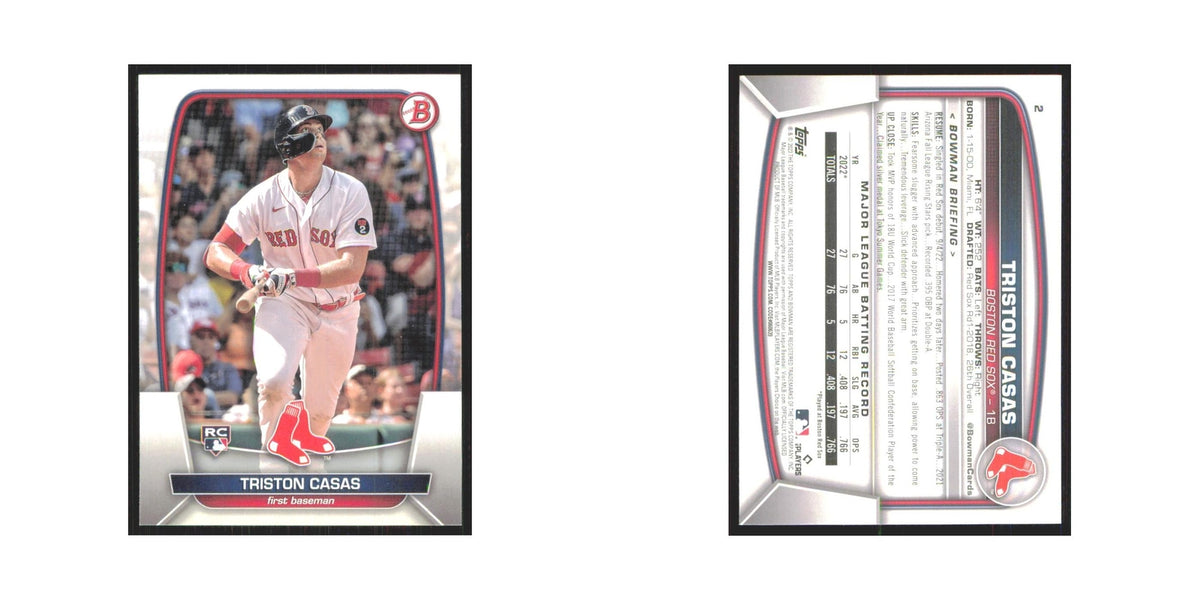 Triston Casas Rookie 2023 Bowman #2 Boston Red Sox Baseball Card NM