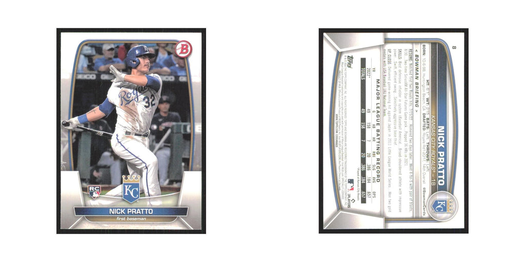 Nick Pratto Rookie 2023 Bowman #8 Kansas City Royals Baseball Card NM