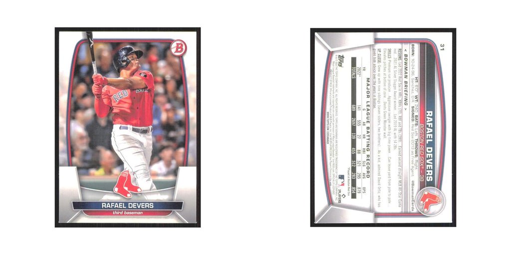 Rafael Devers 2023 Bowman #31 Boston Red Sox Baseball Card NM