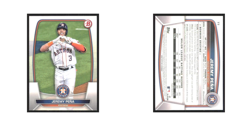 Jeremy Pena 2023 Bowman #77 Houston Astros Baseball Card NM