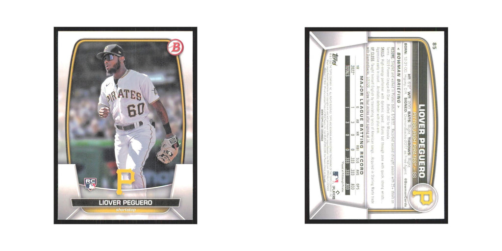 Liover Peguero Rookie 2023 Bowman #85 Pittsburgh Pirates Baseball Card NM