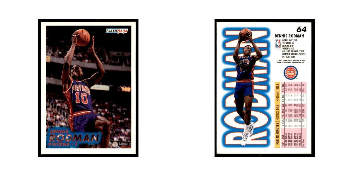 1993 Fleer Dennis Rodman Basketball Cards #64