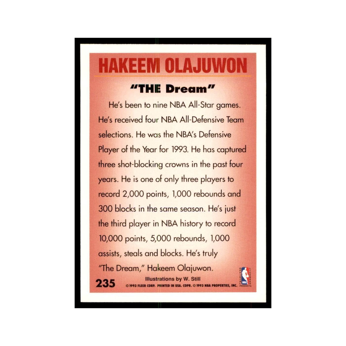 1993 Fleer Hakeem Olajuwon Basketball Cards #235