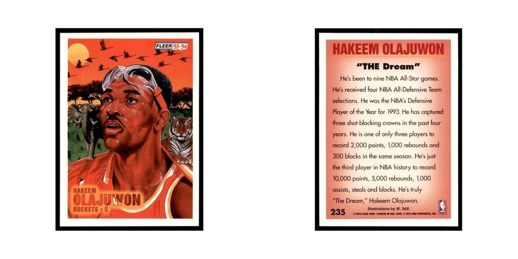 1993 Fleer Hakeem Olajuwon Basketball Cards #235