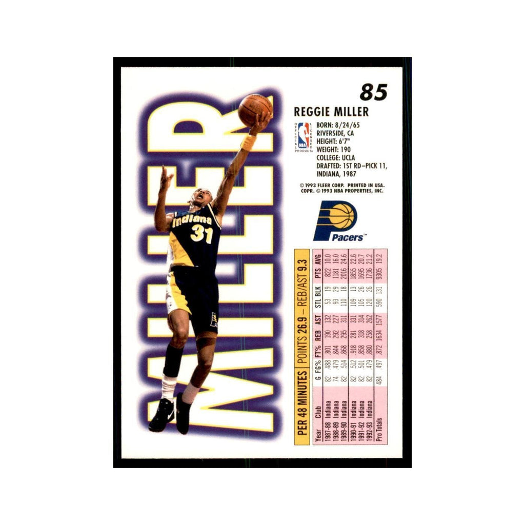 1993 Fleer Reggie Miller Basketball Cards #85