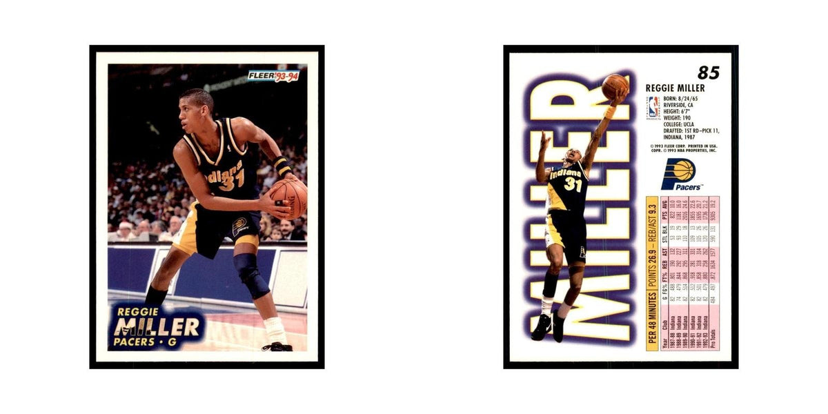 1993 Fleer Reggie Miller Basketball Cards #85
