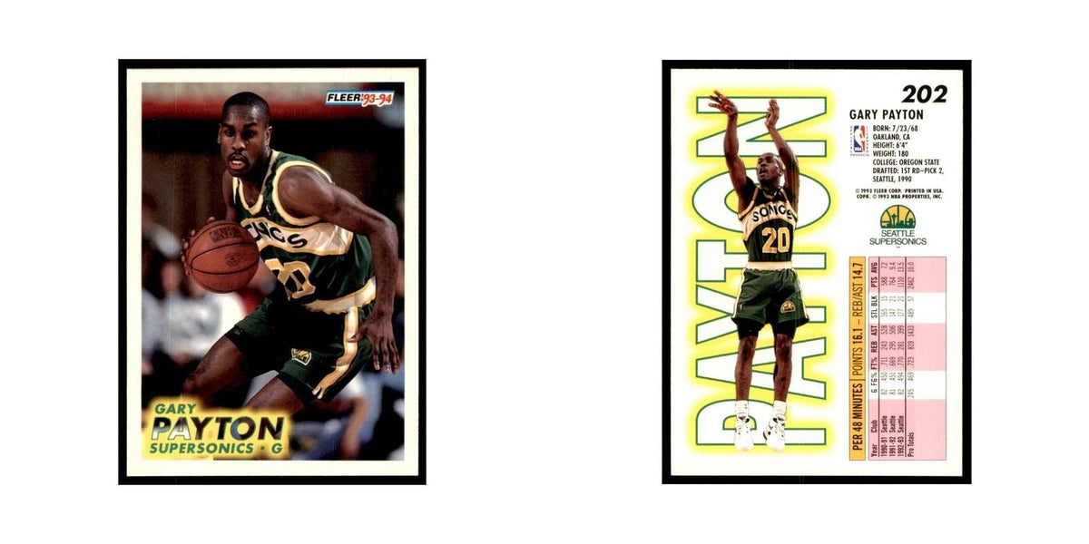 1993 Fleer Gary Payton Basketball Cards #202