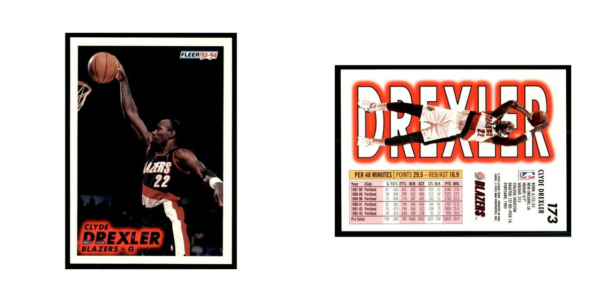 1993 Fleer Clyde Drexler Basketball Cards #173