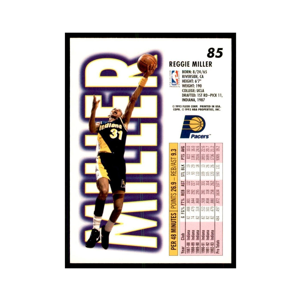 1993 Fleer Reggie Miller Basketball Cards #85