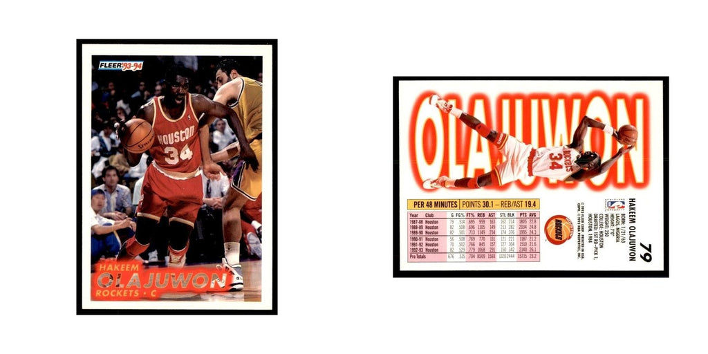 1993 Fleer Hakeem Olajuwon Basketball Cards #79