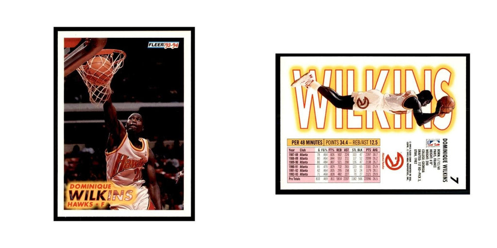 1993 Fleer Dominique Wilkins Basketball Cards #7