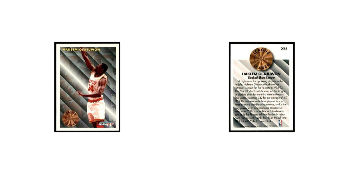 1993 Fleer Hakeem Olajuwon Basketball Cards #225