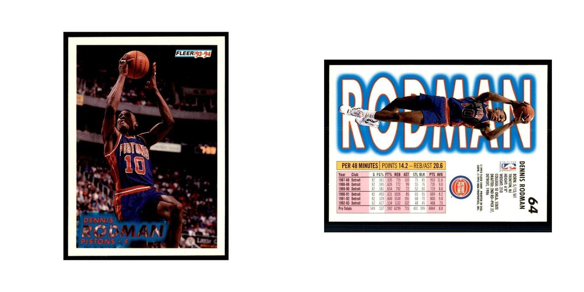 1993 Fleer Dennis Rodman Basketball Cards #64