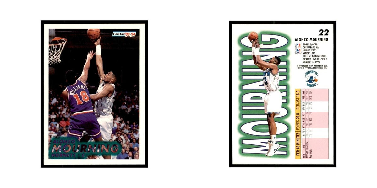 1993 Fleer Alonzo Mourning Basketball Cards #22