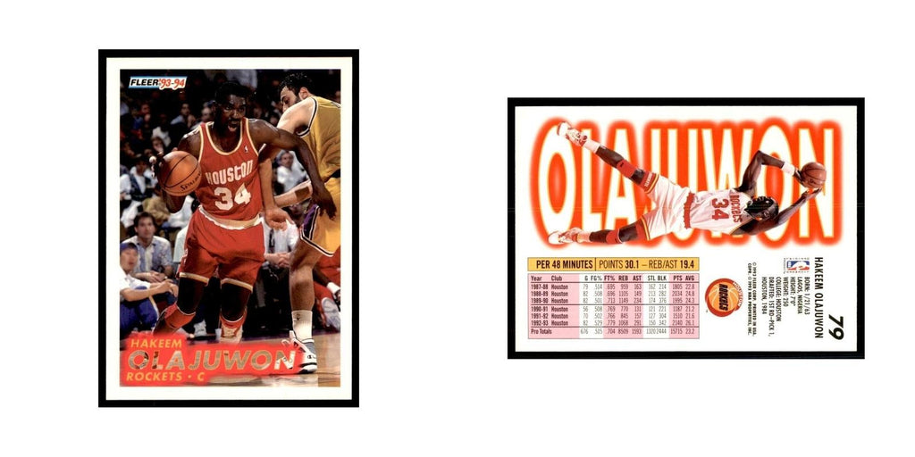 1993 Fleer Hakeem Olajuwon Basketball Cards #79