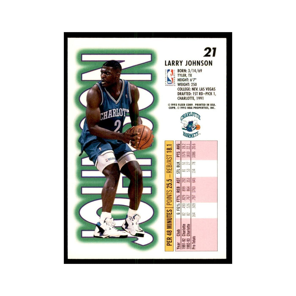 1993 Fleer Larry Johnson Basketball Cards #21