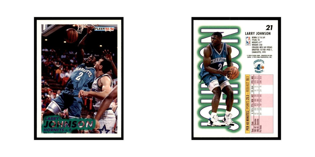 1993 Fleer Larry Johnson Basketball Cards #21