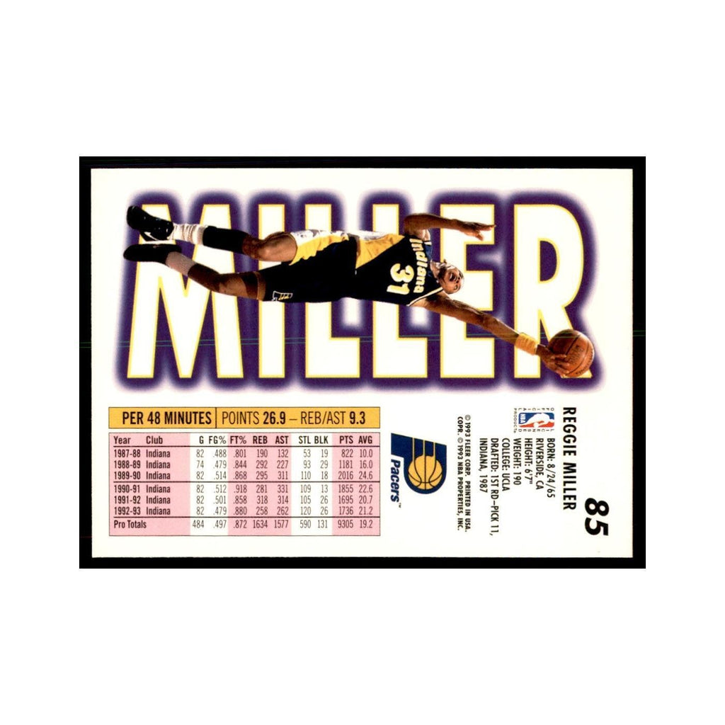 1993 Fleer Reggie Miller Basketball Cards #85