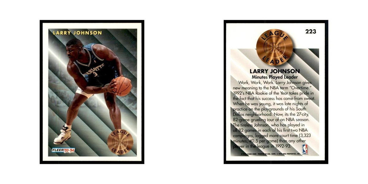 1993 Fleer Larry Johnson Basketball Cards #223