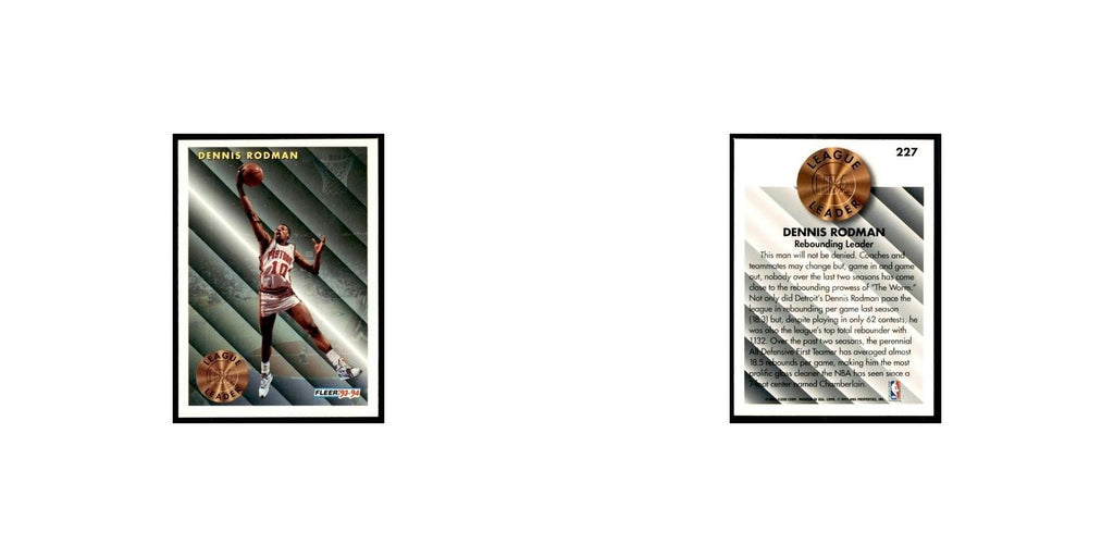 1993 Fleer Dennis Rodman Basketball Cards #227