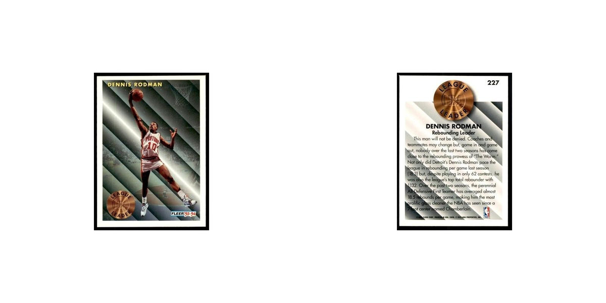 1993 Fleer Dennis Rodman Basketball Cards #227
