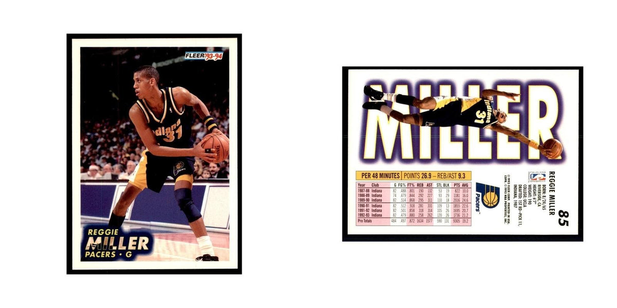 1993 Fleer Reggie Miller Basketball Cards #85