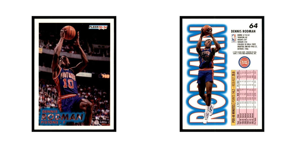1993 Fleer Dennis Rodman Basketball Cards #64