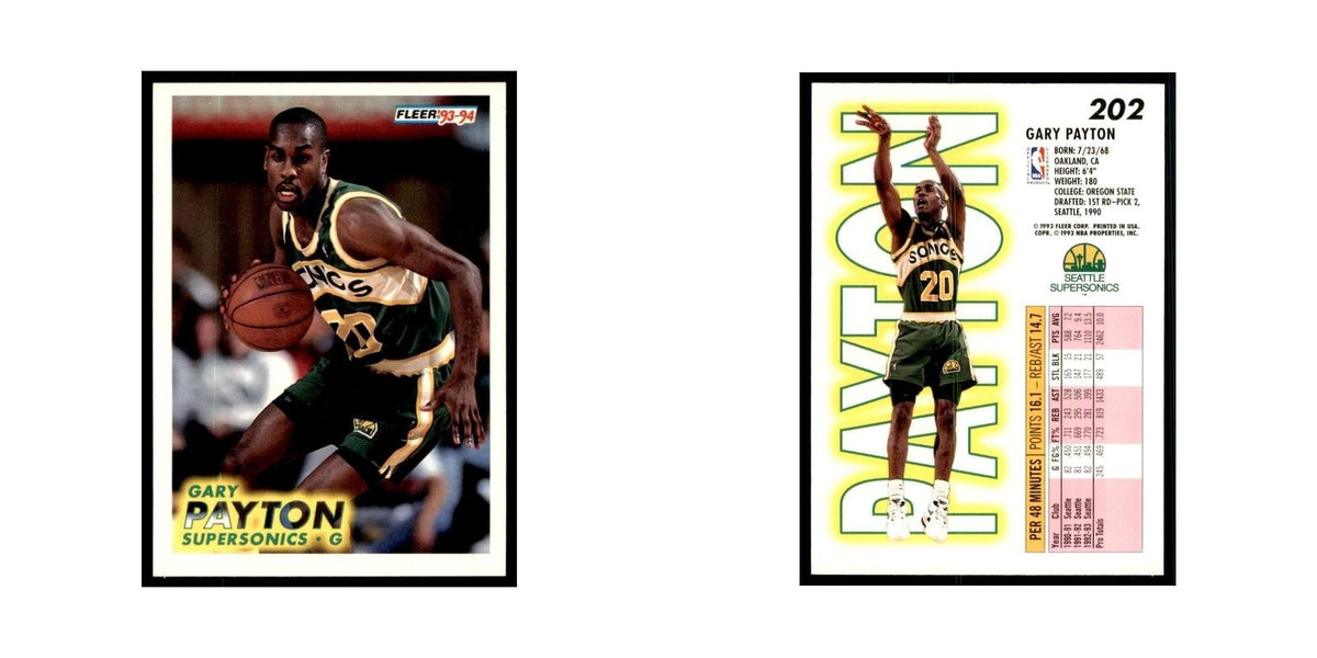1993 Fleer Gary Payton Basketball Cards #202