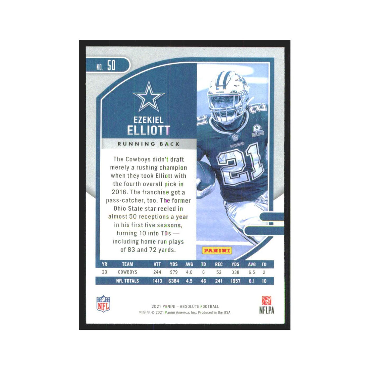 2021 Panini Absolute Ezekiel Elliott Cowboys #50