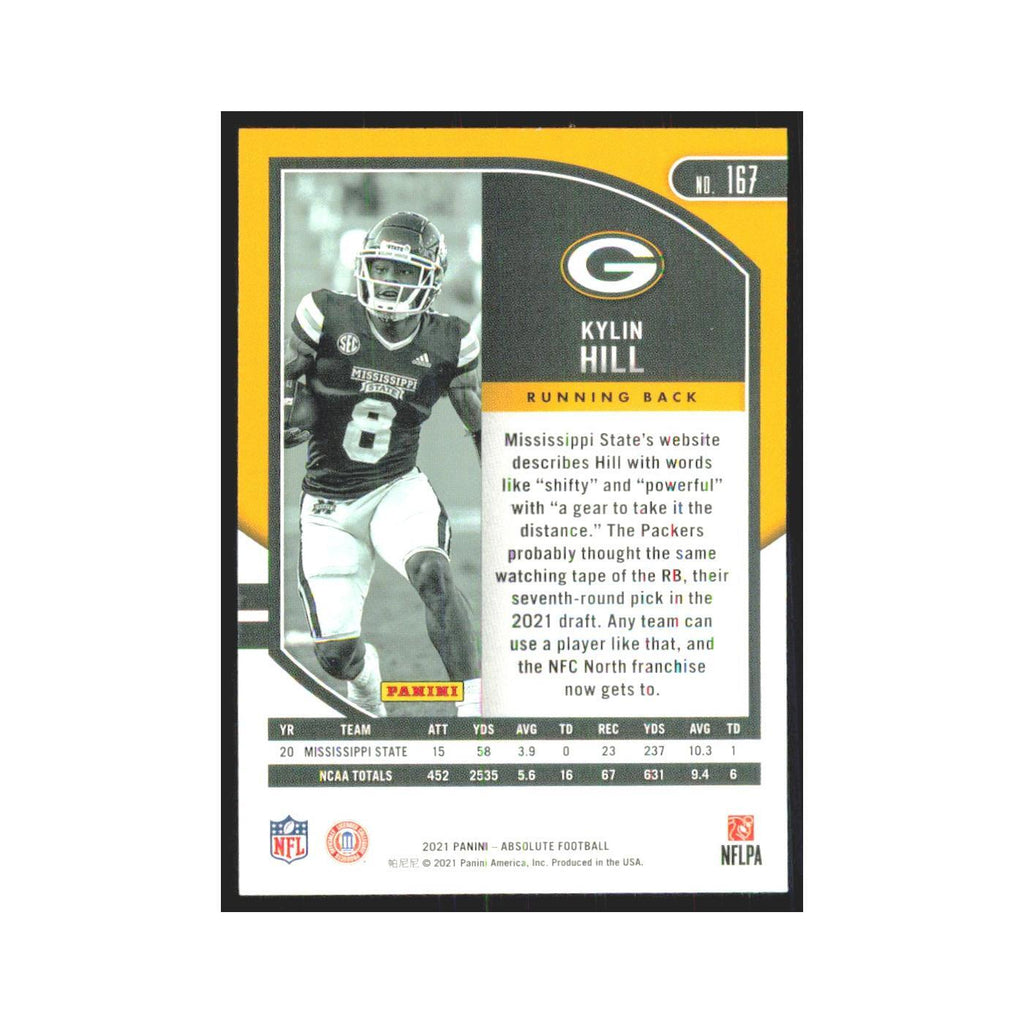 2021 Panini Absolute Kylin Hill RC Packers #167