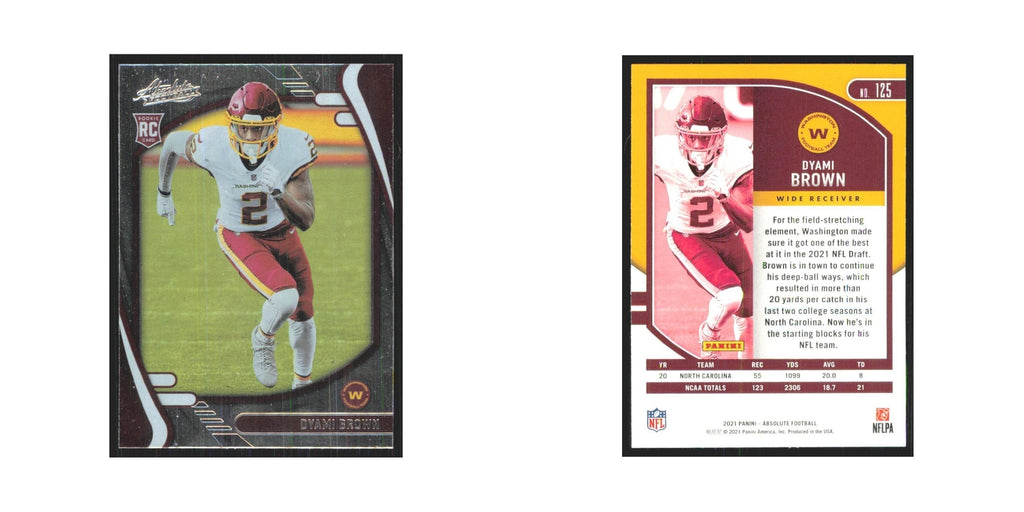 2021 Panini Absolute Dyami Brown RC Washington Football Team #125