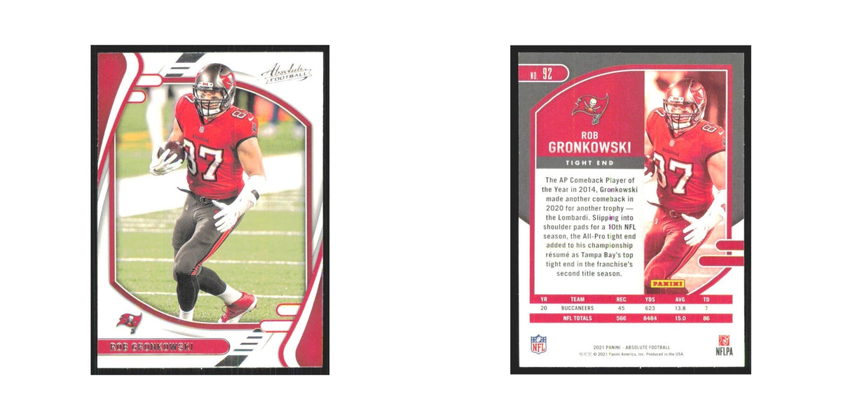 2021 Panini Absolute Rob Gronkowski Buccaneers #92