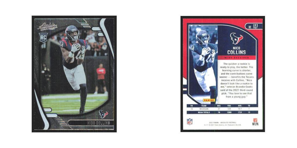 2021 Panini Absolute Nico Collins RC Texans #127