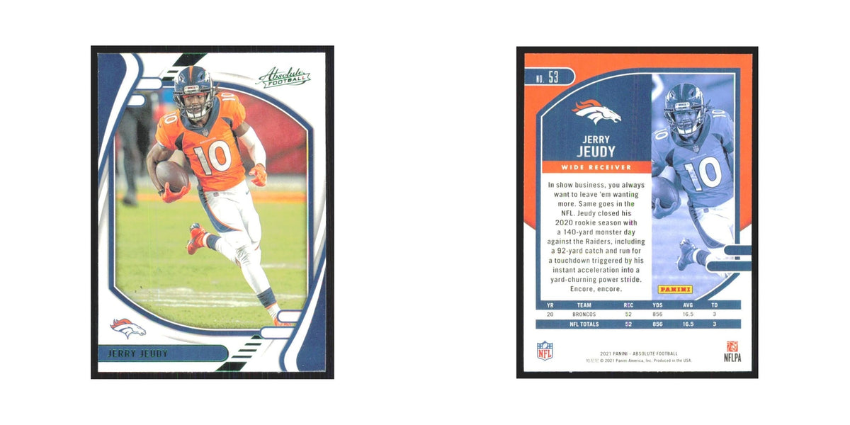 2021 Panini Absolute Green Variation Jerry Jeudy Broncos #53