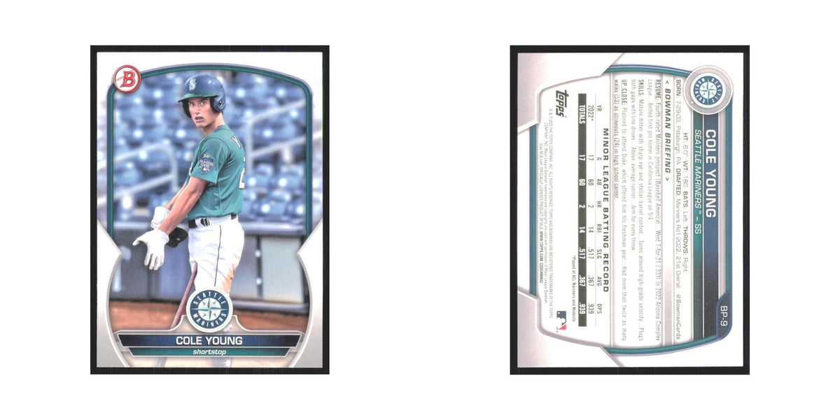 Cole Young 2023 Bowman Prospects #BP-9 Seattle Mariners Baseball Card NM