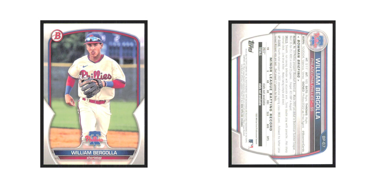 William Bergolla 2023 Bowman Prospects #BP-67 Philadelphia Phillies NM