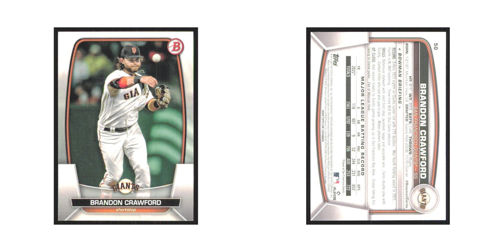 Brandon Crawford 2023 Bowman #50 San Francisco Giants Baseball Card NM
