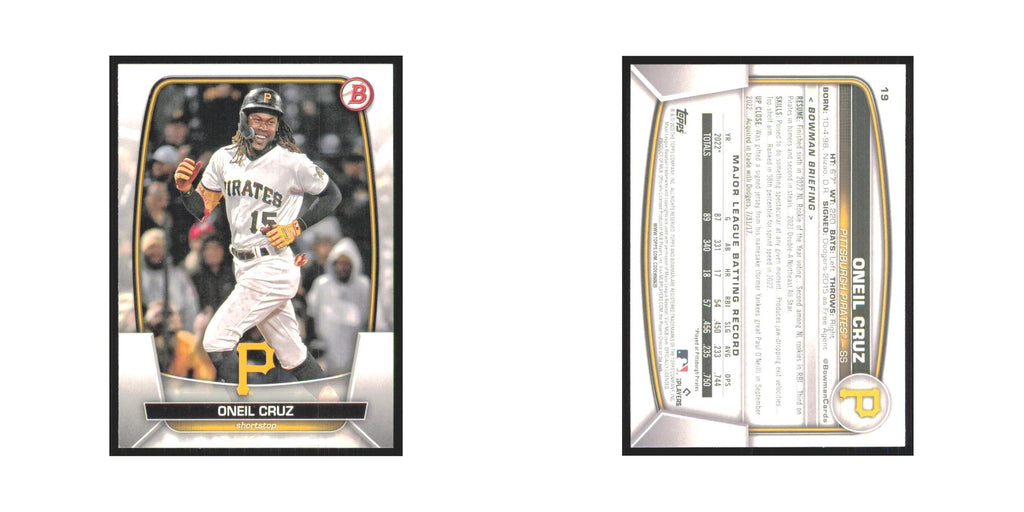 Oneil Cruz 2023 Bowman #19 Pittsburgh Pirates Baseball Card NM
