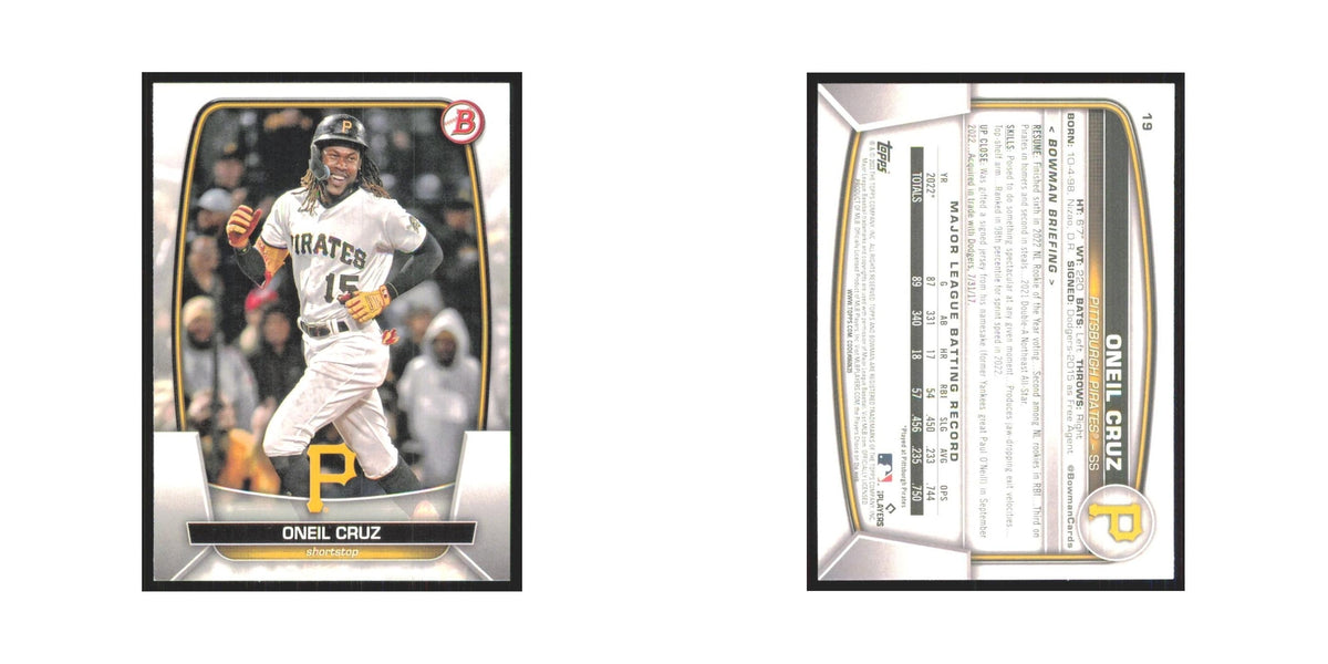Oneil Cruz 2023 Bowman #19 Pittsburgh Pirates Baseball Card NM