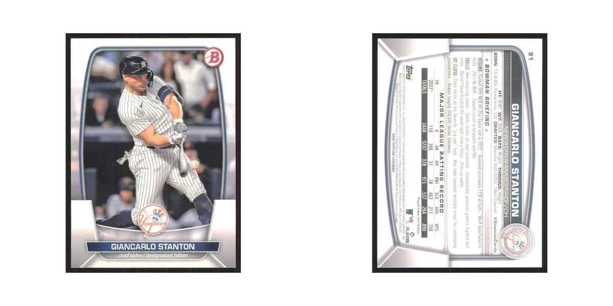 Giancarlo Stanton 2023 Bowman #91 New York Yankees Baseball Card NM
