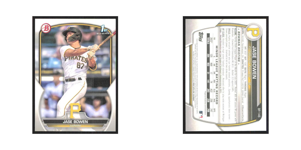 Jase Bowen 2023 Bowman Prospects #BP-146 Pittsburgh Pirates Baseball Card NM