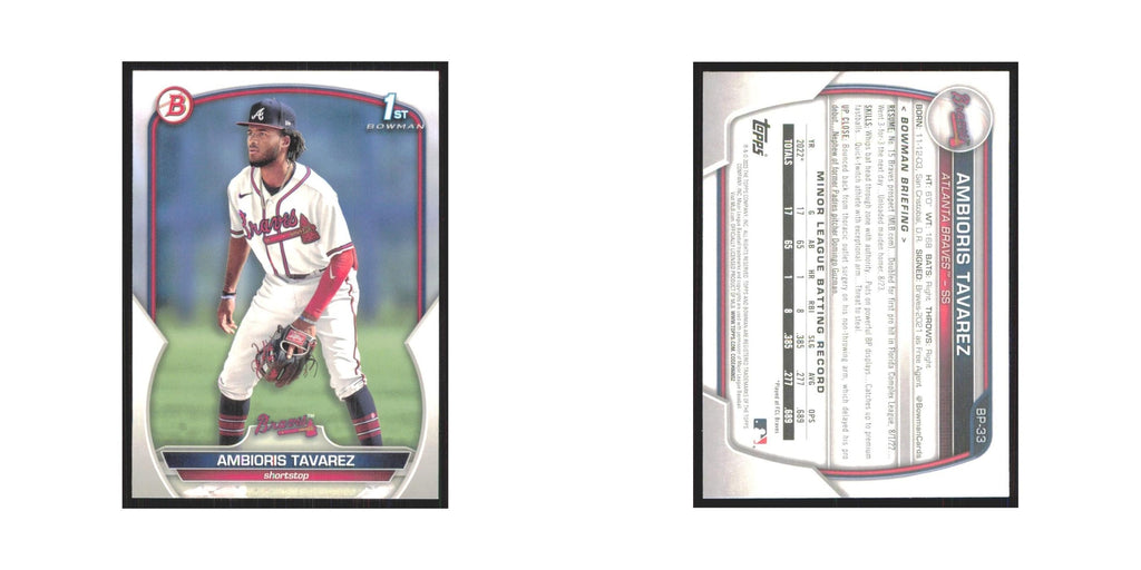 Ambioris Tavarez 2023 Bowman Prospects #BP-33 Atlanta Braves Baseball Card NM