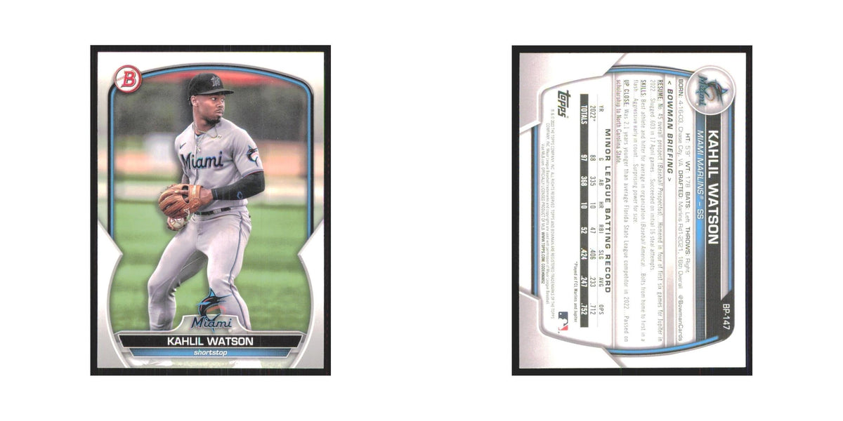 Kahlil Watson 2023 Bowman Prospects #BP-147 Miami Marlins Baseball Card NM