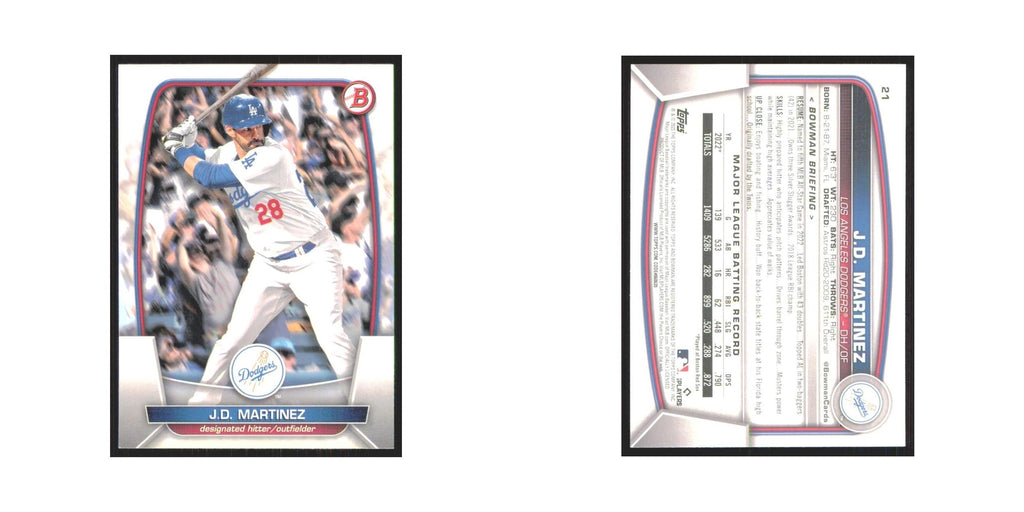 J.D. Martinez 2023 Bowman #21 Los Angeles Dodgers Baseball Card NM