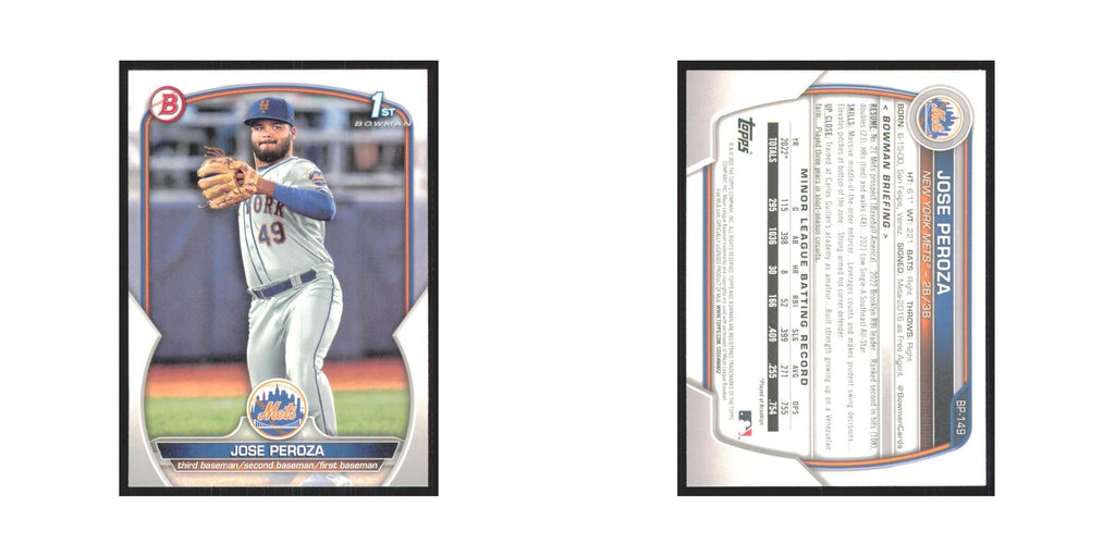 Jose Peroza 2023 Bowman Prospects #BP-149 New York Mets Baseball Card NM